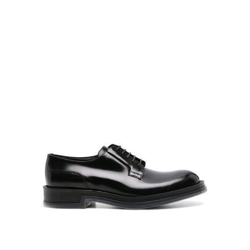 Alexander McQueen Black Calfskin Oxfords And Derbies